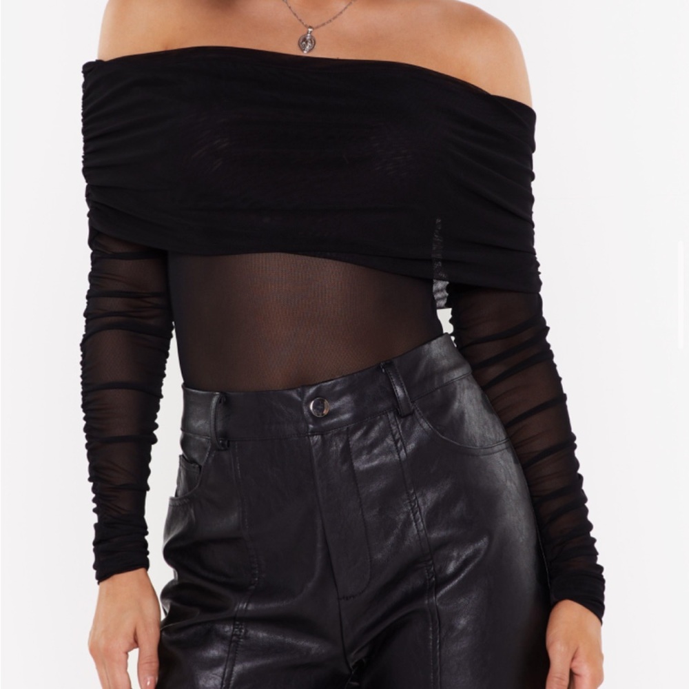 Never worn Ruched Off-the-Shoulder Bodysuit